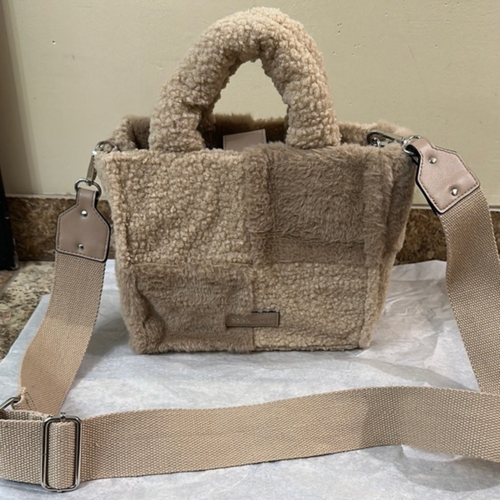 BCBGeneration Beige Shearling Tote